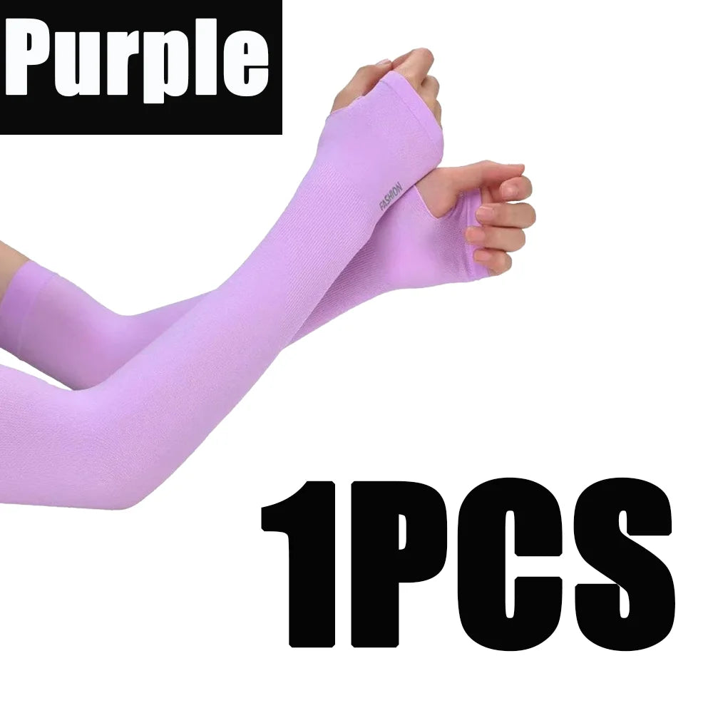 UV Protection Arm Sleeves Cooling Sunblock Covers for Sports Cycling - 12