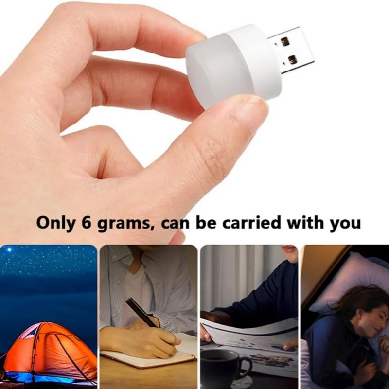 Mini USB LED Night Light Portable Plug In Lamp for Reading and Travel - 1