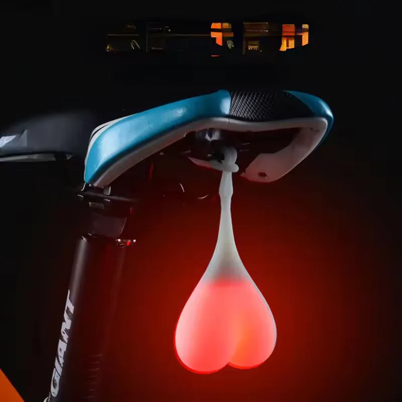 LED Bike Tail Light Waterproof Heart Shaped Rear Safety Lamp - 1