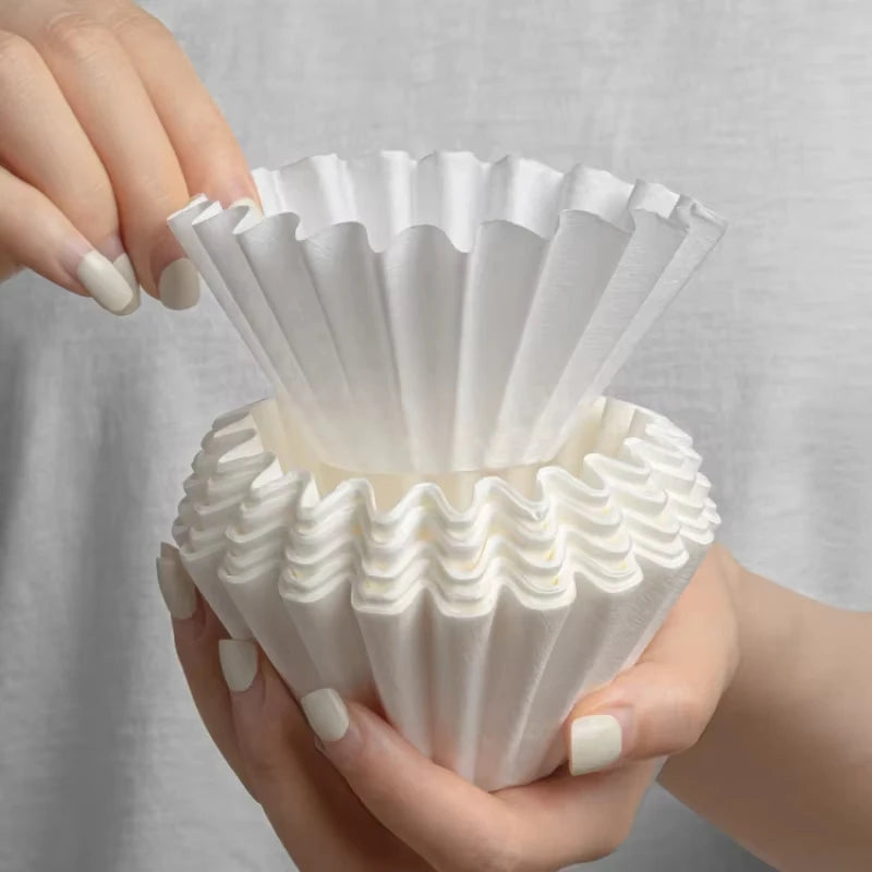 50/100pcs Coffee Filter Paper Bowl Shape Drip Basket for Pour Over Brew