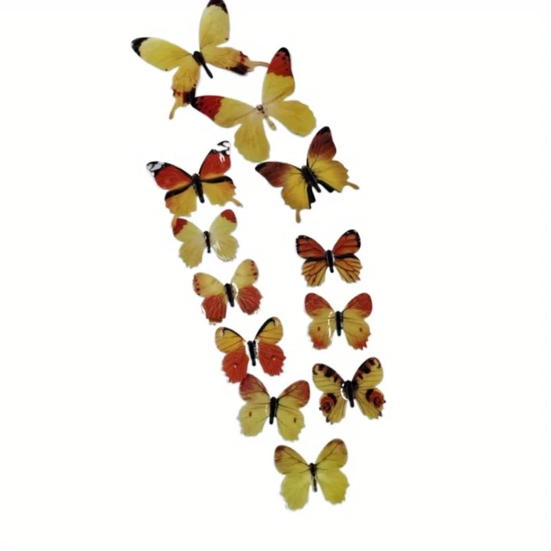 12PCS 3D Luminous Butterfly Wall Stickers Glow in the Dark Home Decor - 15