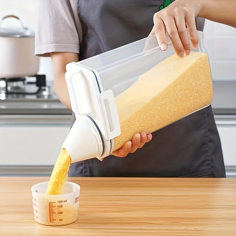 4 Pack Airtight Rice Storage Container Set with Measuring Cup Dispenser - 11