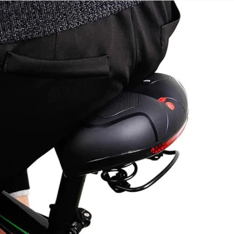Comfortable MTB Bike Saddle with Integrated Safety Warning Tail Light - 10