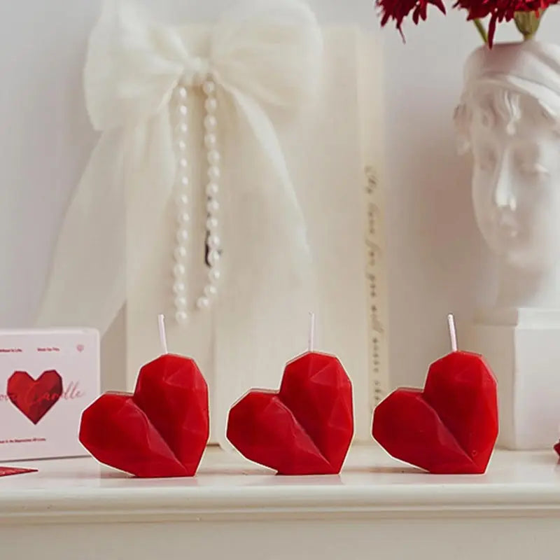 2pc Heart Shaped Scented Aromatherapy Candles Romantic Valentine Gift - 10