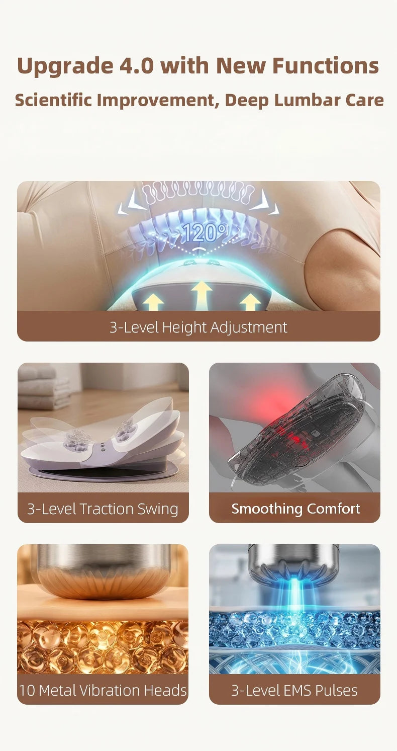 Electric Lumbar Traction Device Wireless Back Stretcher Massager - 8