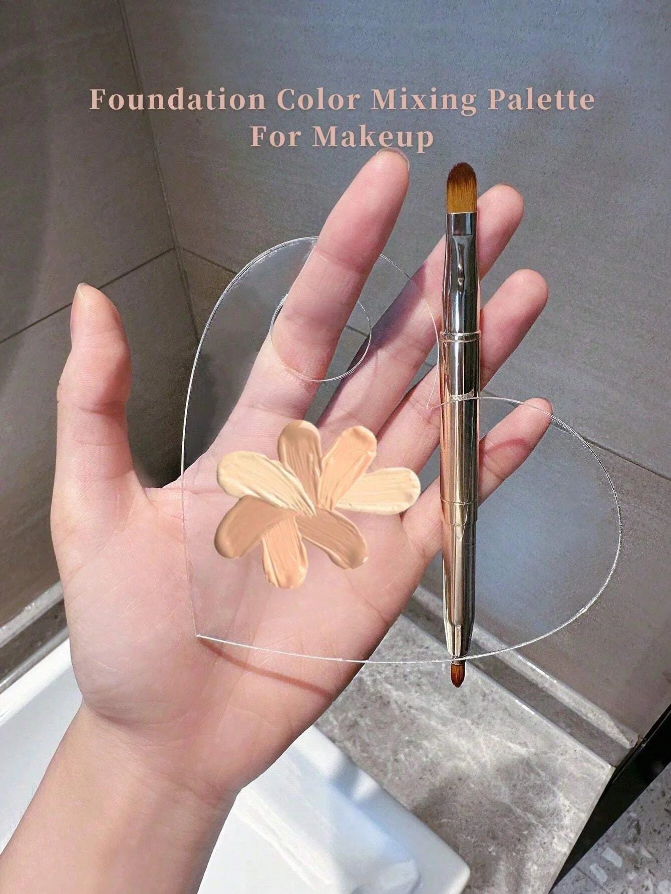 Acrylic Makeup Mixing Palette and Spatula Set for Foundation and Art