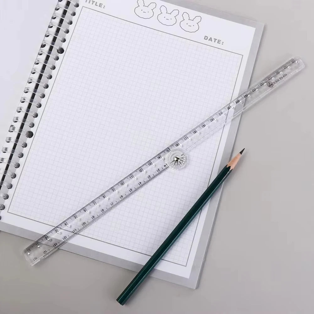 Folding Protractor Ruler Transparent Angle Measuring Tool for Students - 12