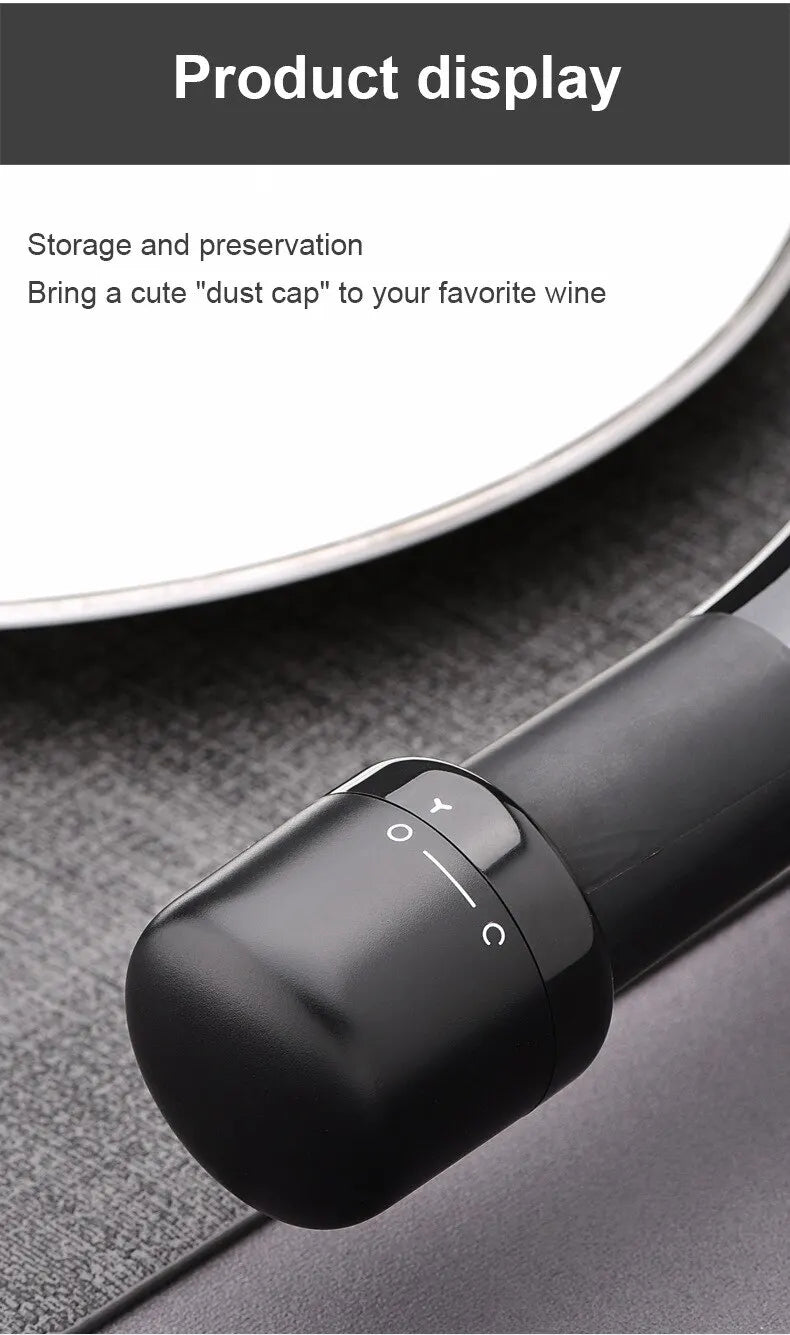 Vacuum Wine Stopper Set Leak Proof Champagne Bottle Cap Sealer - 11