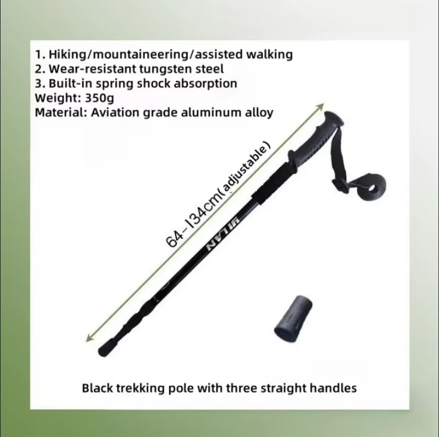 Ultralight Foldable Hiking Trekking Poles Shock Absorbing Walking Stick - 17