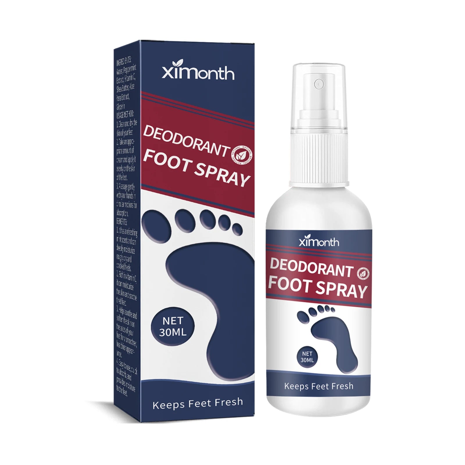Ximonth Foot Deodorant Spray Odor Removal & Care - 10