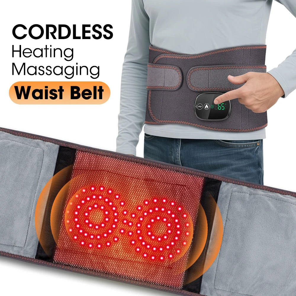 Electric Cordless Heated Waist Massager Red Light Infrared Lumbar Belt - 7