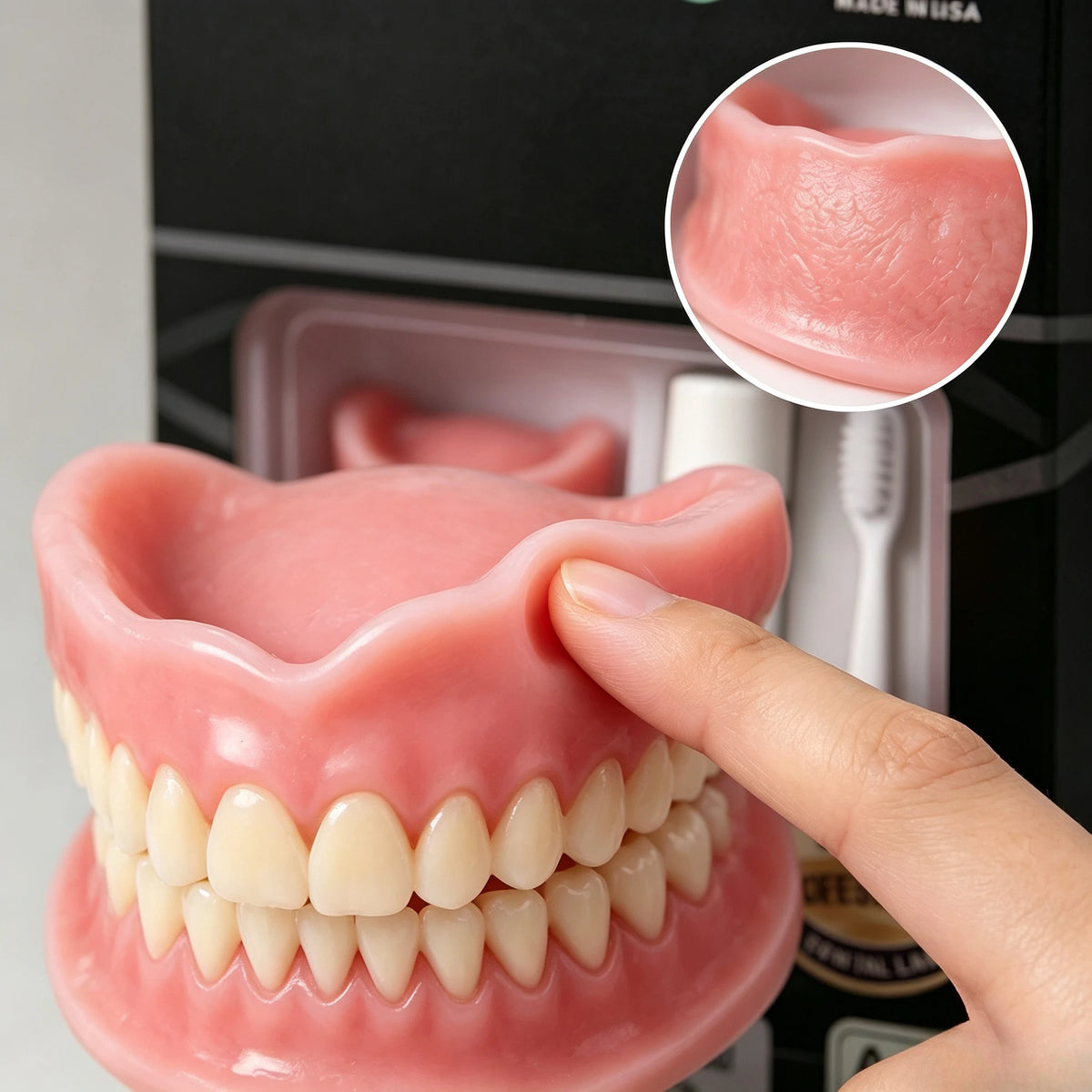 Moldable Silicone Denture Set Temporary Instant Smile Teeth Upper Lower
