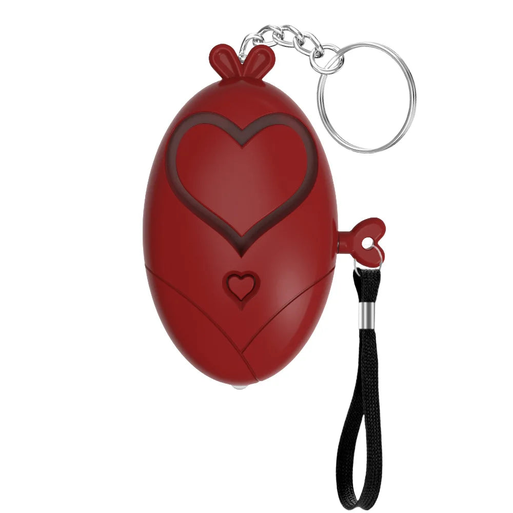Heart Shaped Personal Alarm 130dB Safety Siren Keychain Emergency Tool