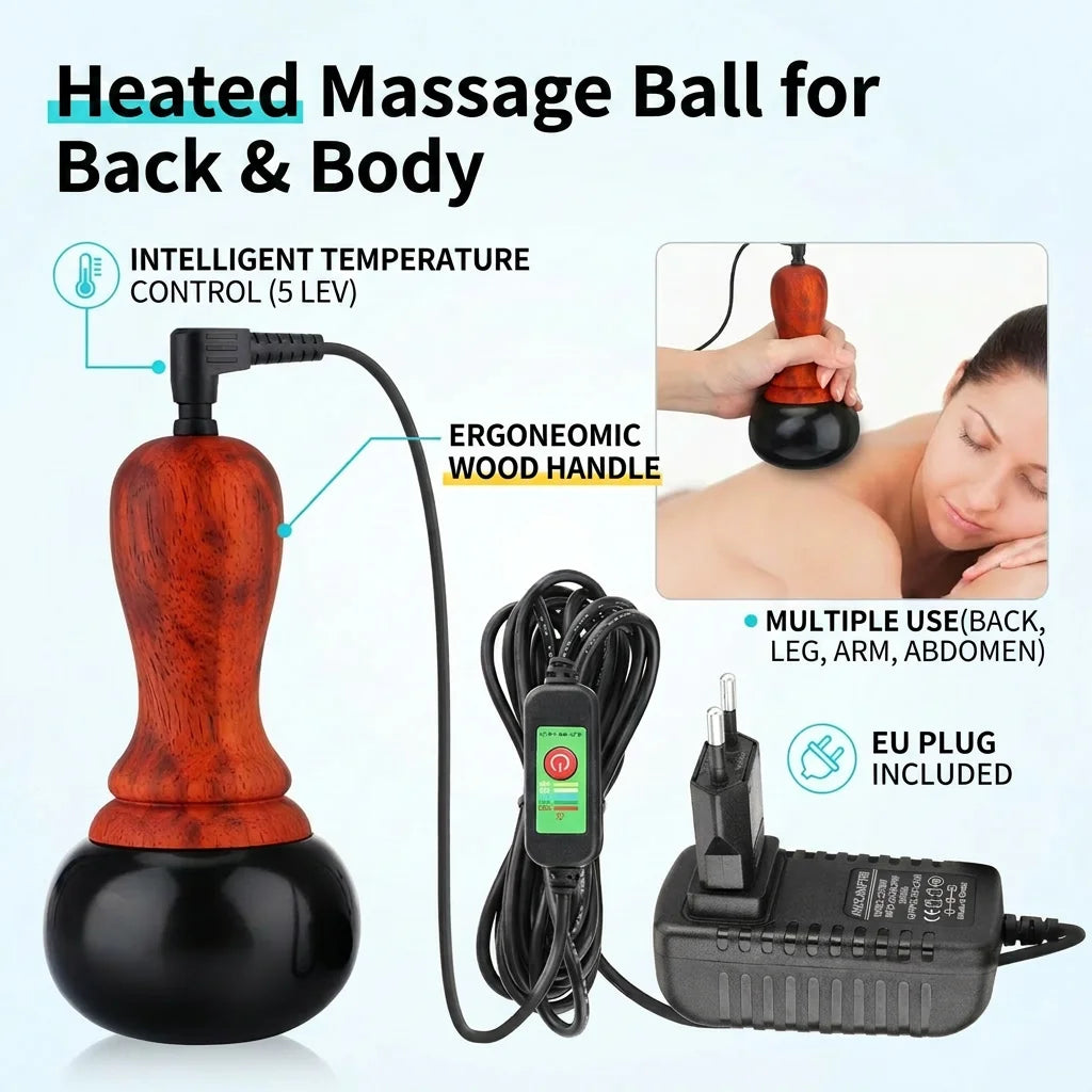 Electric Hot Stone Massage Ball Warm Bian Stone Body Massager - 1