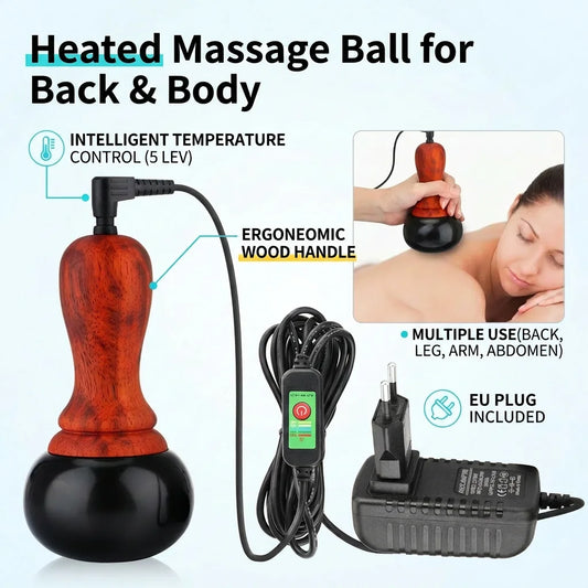 Electric Hot Stone Massage Ball Warm Bian Stone Body Massager