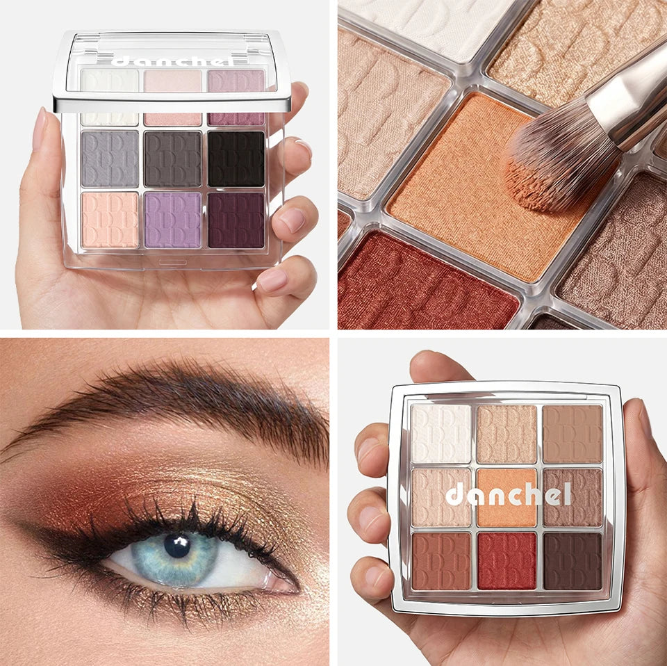 Danchel 9 Color Eyeshadow Palette Matte Shimmer Nude Smoky Eye Makeup