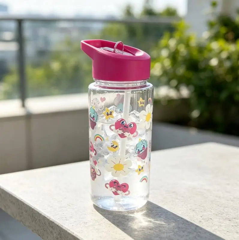 500ml Cute Dinosaur Straw Water Bottle Portable BPA Free Travel Cup - 15