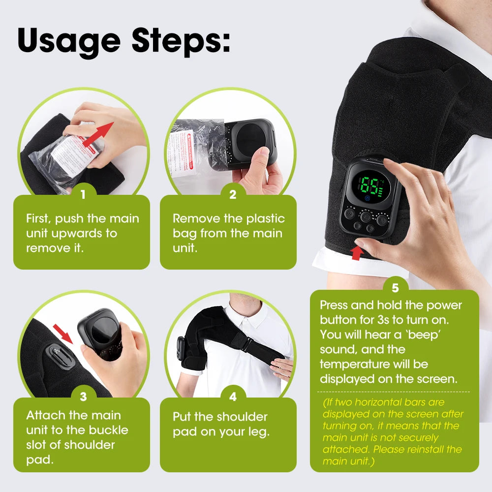 Smart Cordless Shoulder Heating Massager Electric Brace