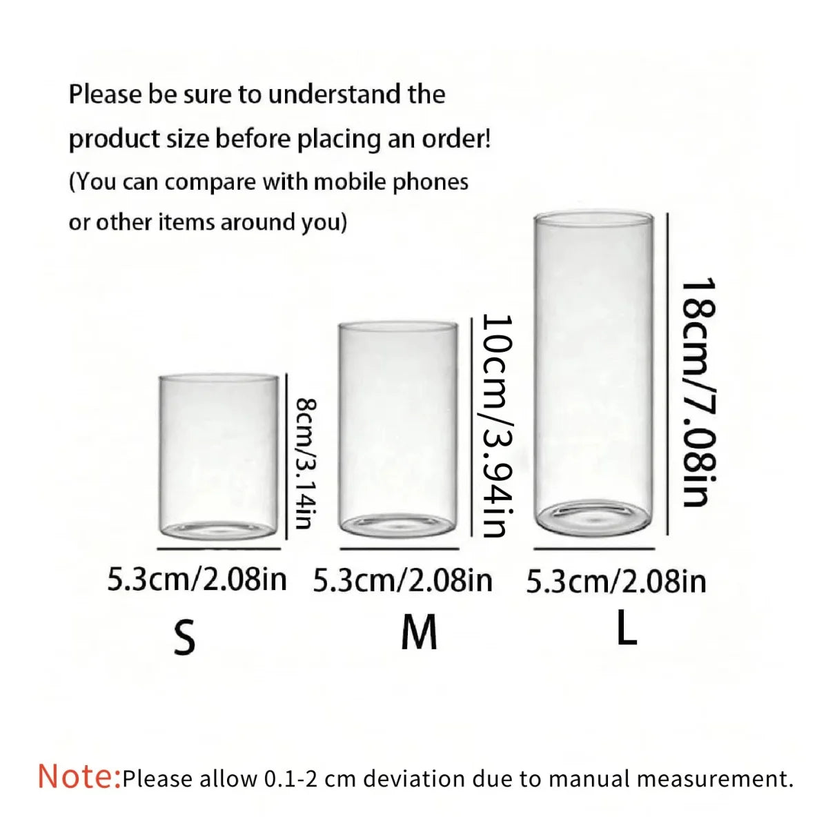 Modern Glass Cylinder Vase Floating Candle Holder for Wedding Centerpieces