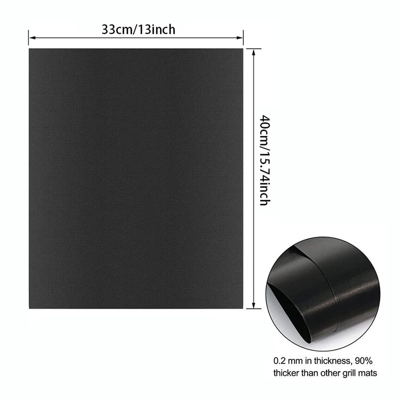 2Pc Non Stick Oven Liner Reusable Baking Mat for Microwave and BBQ - 7