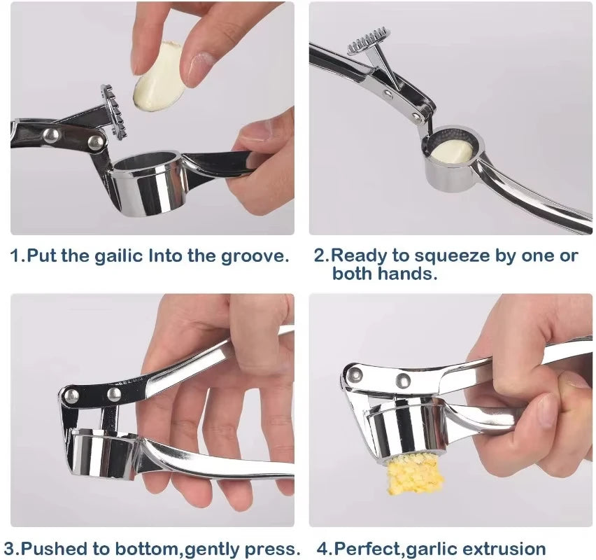Zinc Alloy Garlic Press Crusher Mincer Kitchen Tool Manual Smasher - 10
