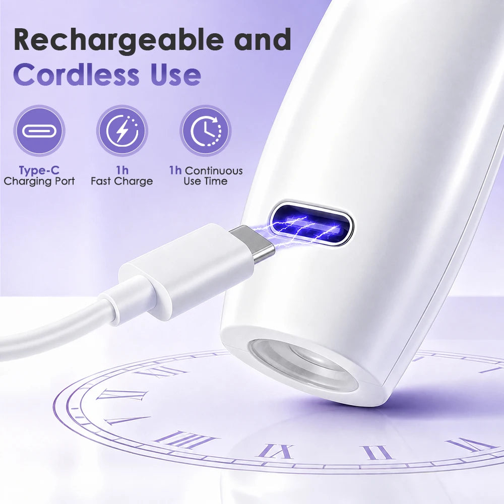 Cordless 2-in-1 Electric Nail Drill and UV Lamp Manicure File Set