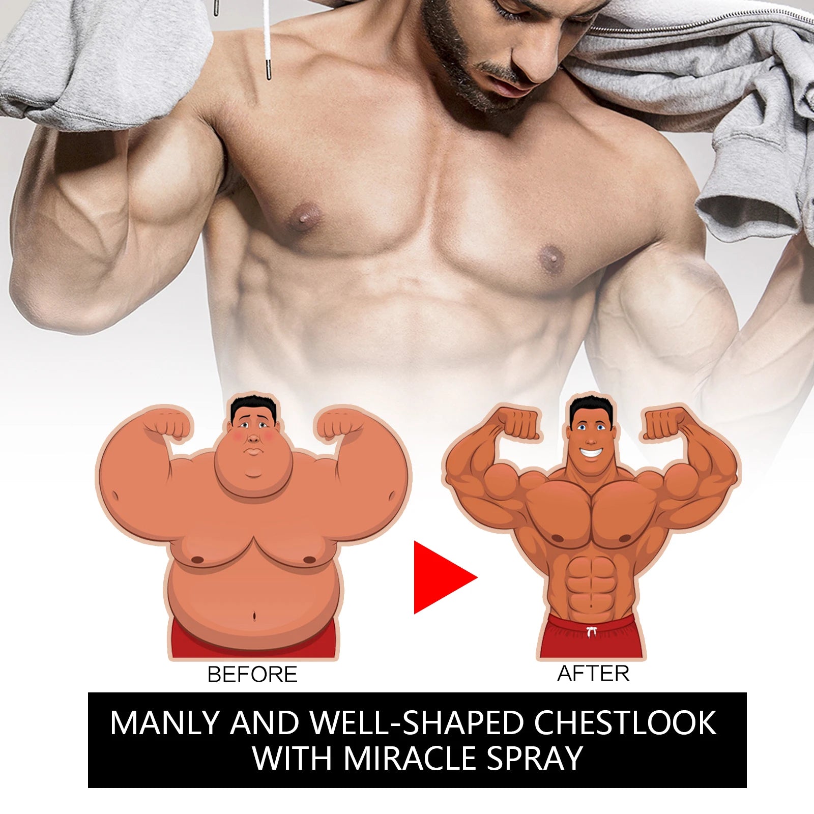Gynecomastia Removal Spray Male Breast Fat Reduction Oil - 9