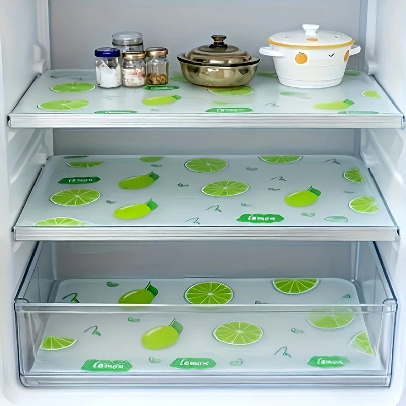 12PCS Refrigerator Mats Waterproof Fridge Liners Non-Slip Shelf Pads