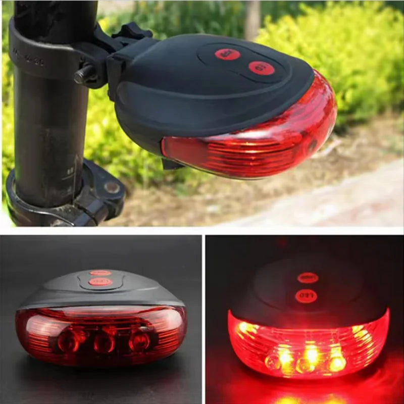 Bicycle Laser Tail Light 5 LED Safety Warning Rear Lamp for Cycling - 1