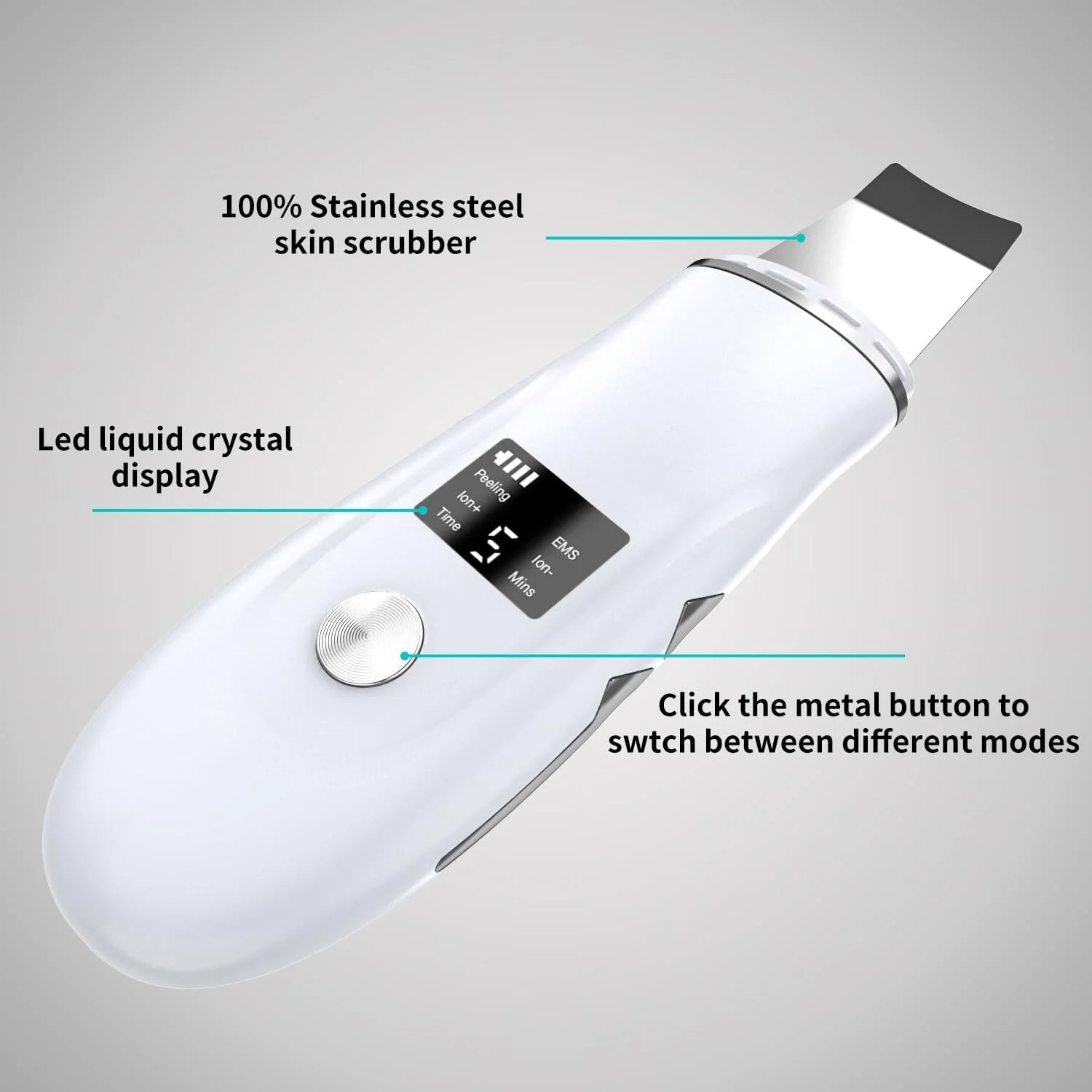 4 in 1 Ultrasonic Facial Skin Scrubber & Blackhead Remover Spatula - 2