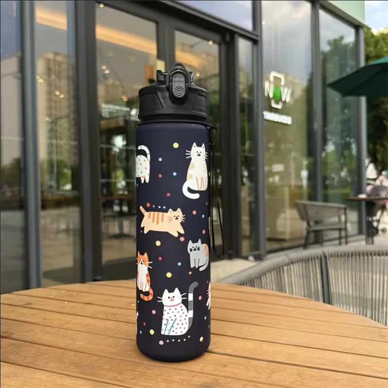 750ml Cat Water Bottle Leak Proof Portable Sports Gym Travel Cup - 16