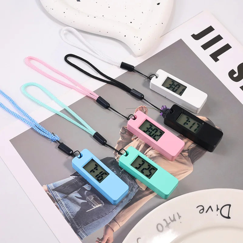 Portable LED Digital Keychain Clock Mini Silent Exam Study Timer