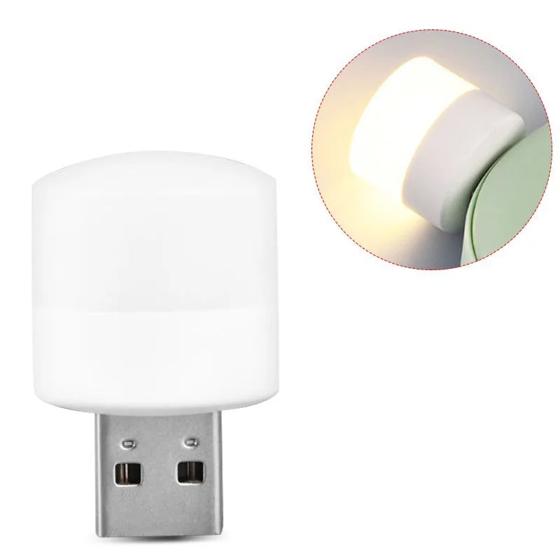 Mini USB LED Night Light Portable Plug In Lamp for Reading and Travel - 12