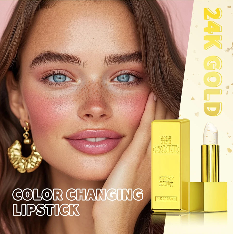 24K Gold Color Changing Lipstick & Moisturizing Lip Balm - 8