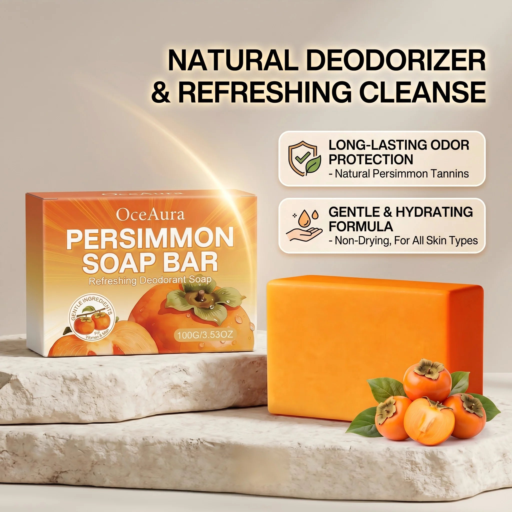 Persimmon Soap Bar Deodorizing Body Cleanser - 2