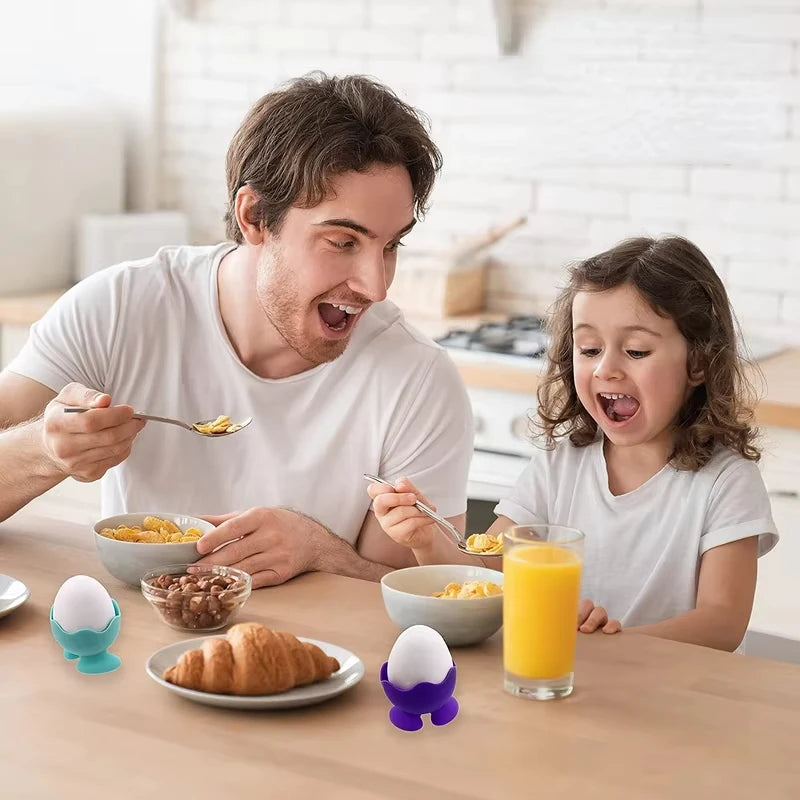 Silicone Egg Cups and Beauty Sponge Holder Stand Set - 11