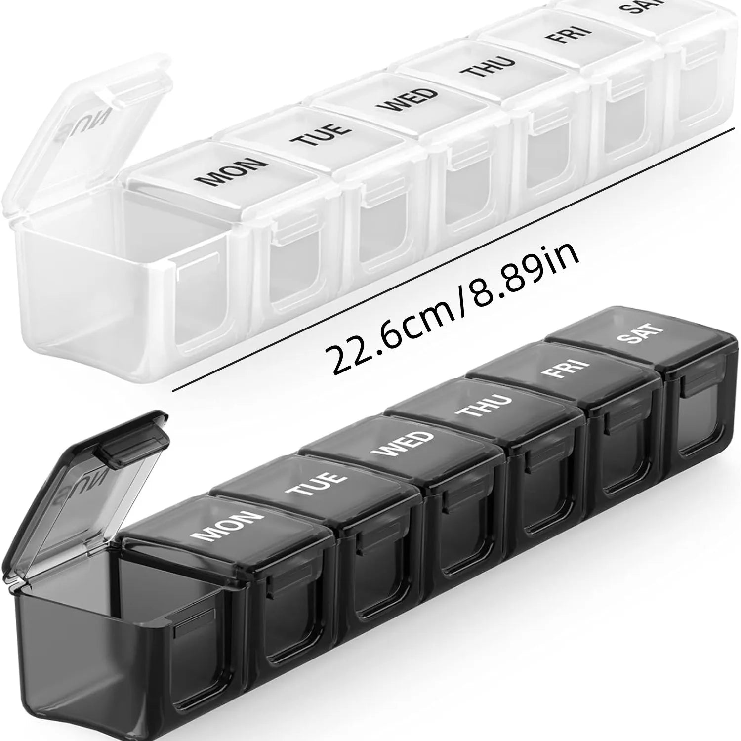 7 Day Weekly Pill Organizer Tablet Medicine Storage Case 2 Pack - 9