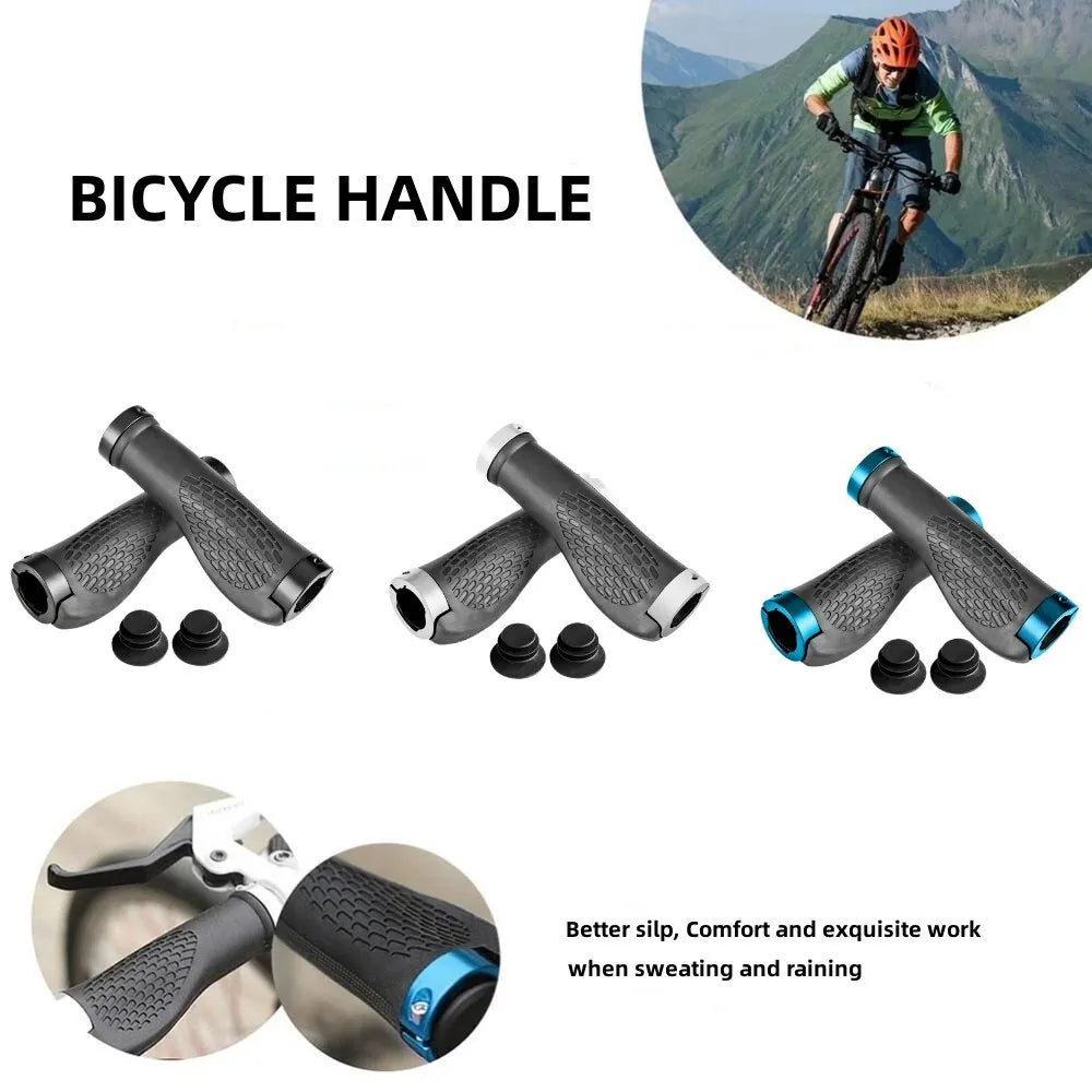 Ergonomic MTB Bicycle Handlebar Grips Anti-Slip Rubber Lock-On Cycling - 1