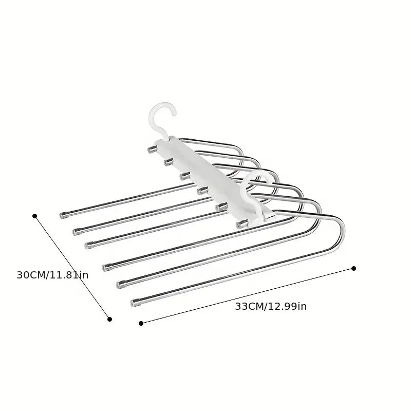 5-Layer Folding Pants Hanger Space Saving Closet Trouser Rack - 6