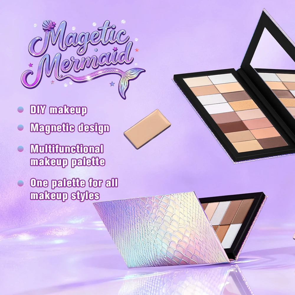 Lakerain Magnetic Mermaid Eyeshadow Makeup Palette DIY Beauty Kit