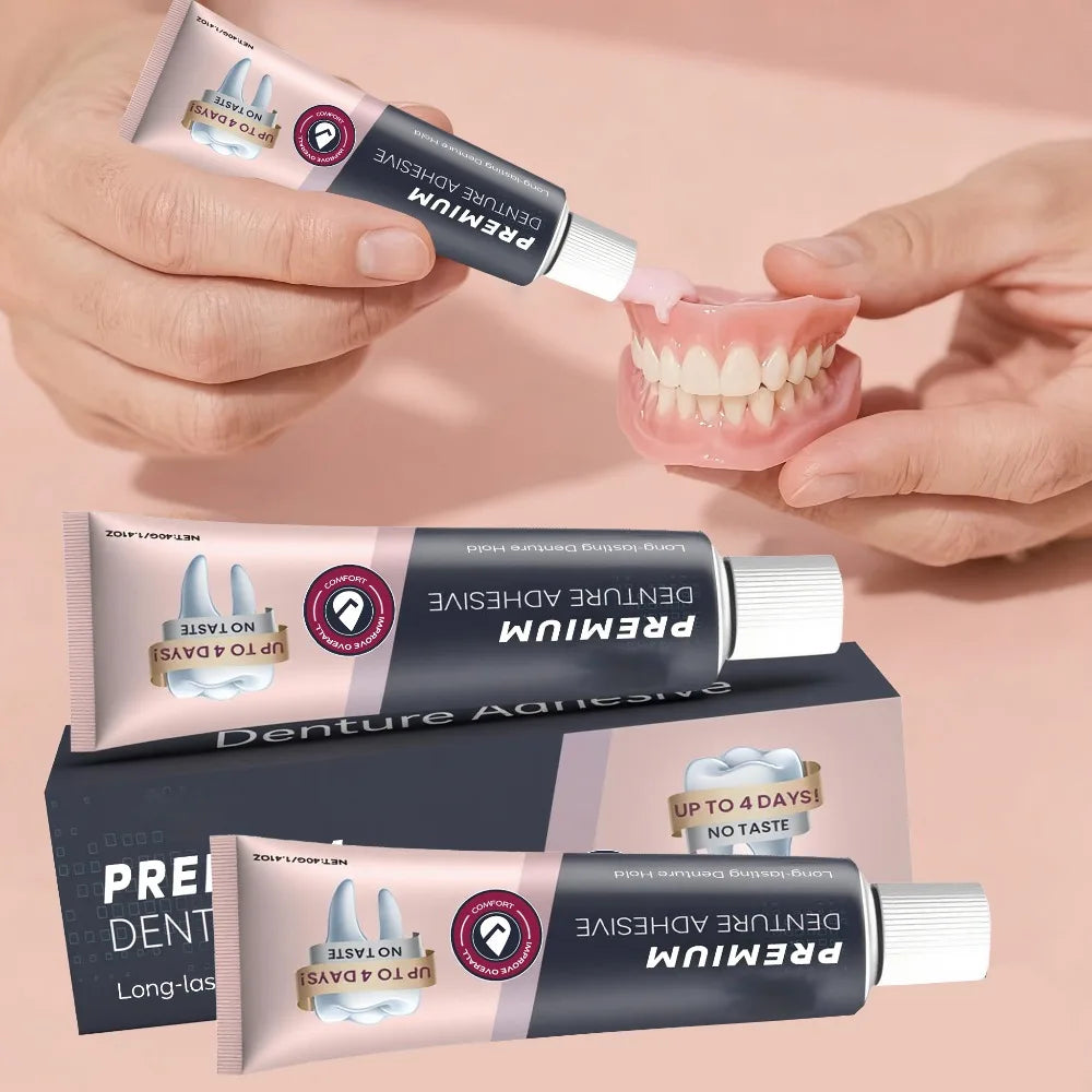 Waterproof Zinc Free Denture Adhesive Long Lasting Dental Gel - 5