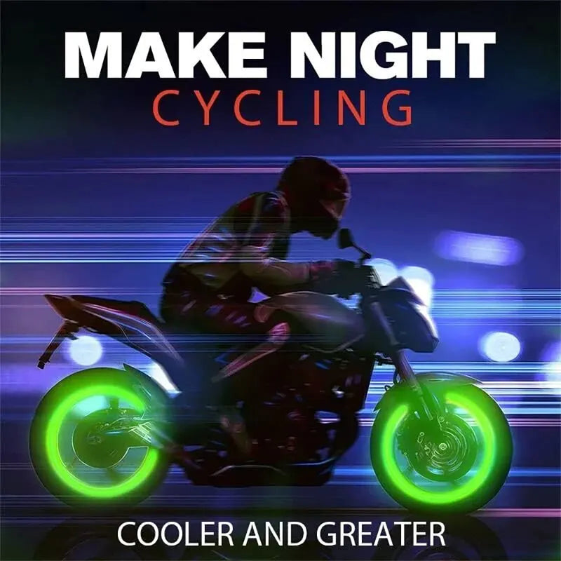 Universal Luminous Tire Valve Caps Glow in the Dark Bike Stem Covers - 9