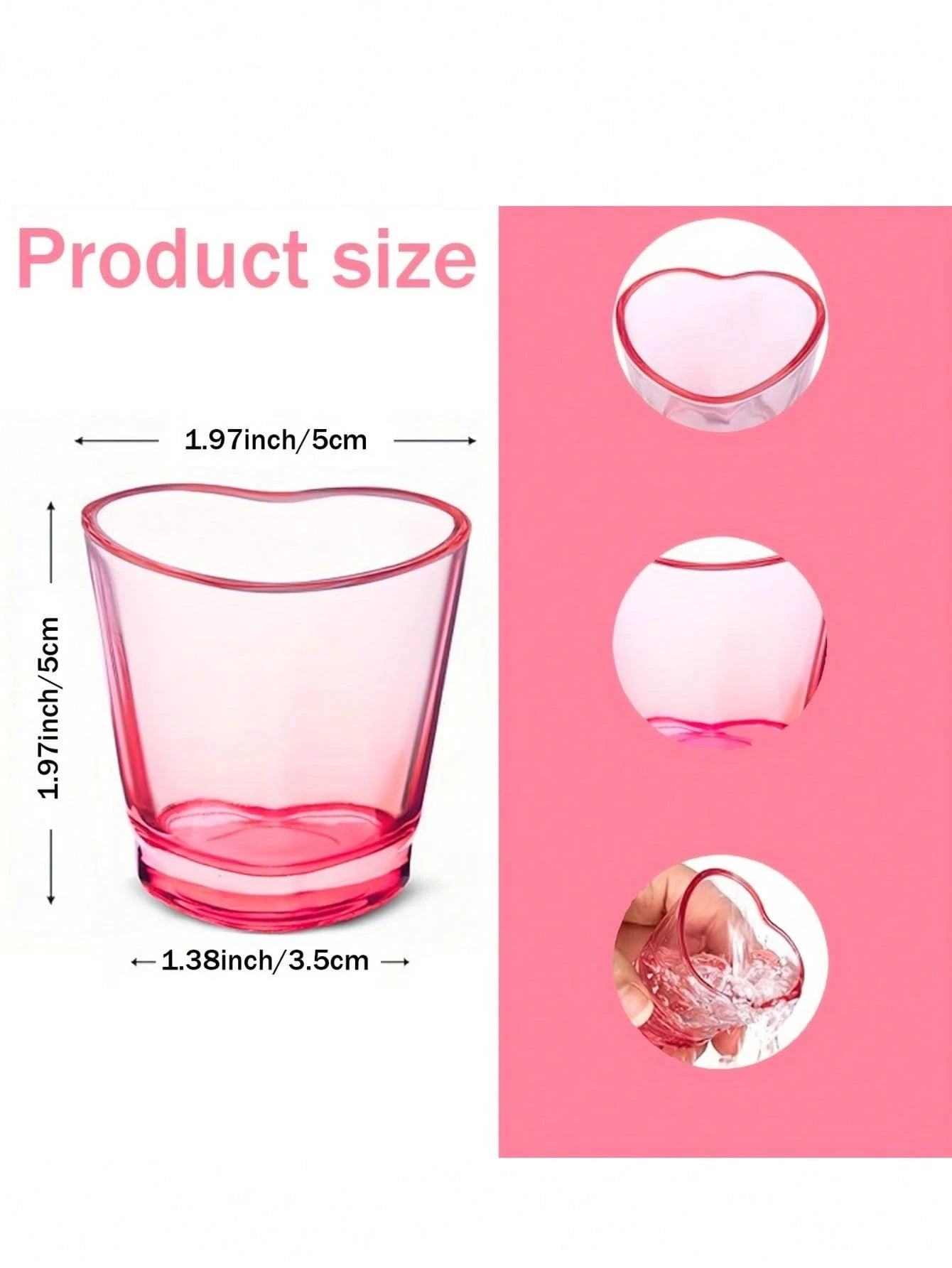 Heart Shaped Plastic Mini Wine Glasses for Romantic Parties and Events - 6