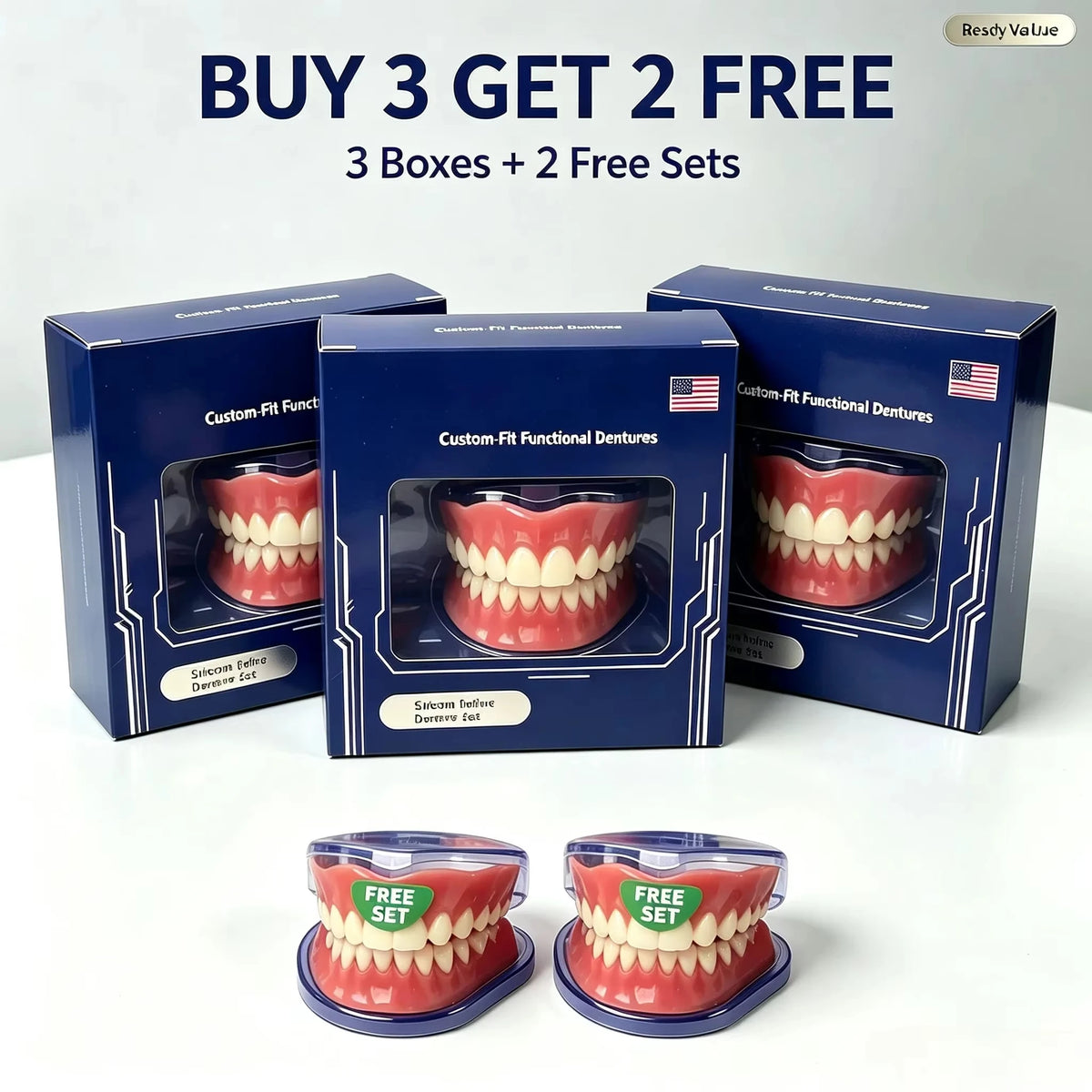 Instant Smile Fake Teeth Full Mouth Set Cosmetic Denture Accessory