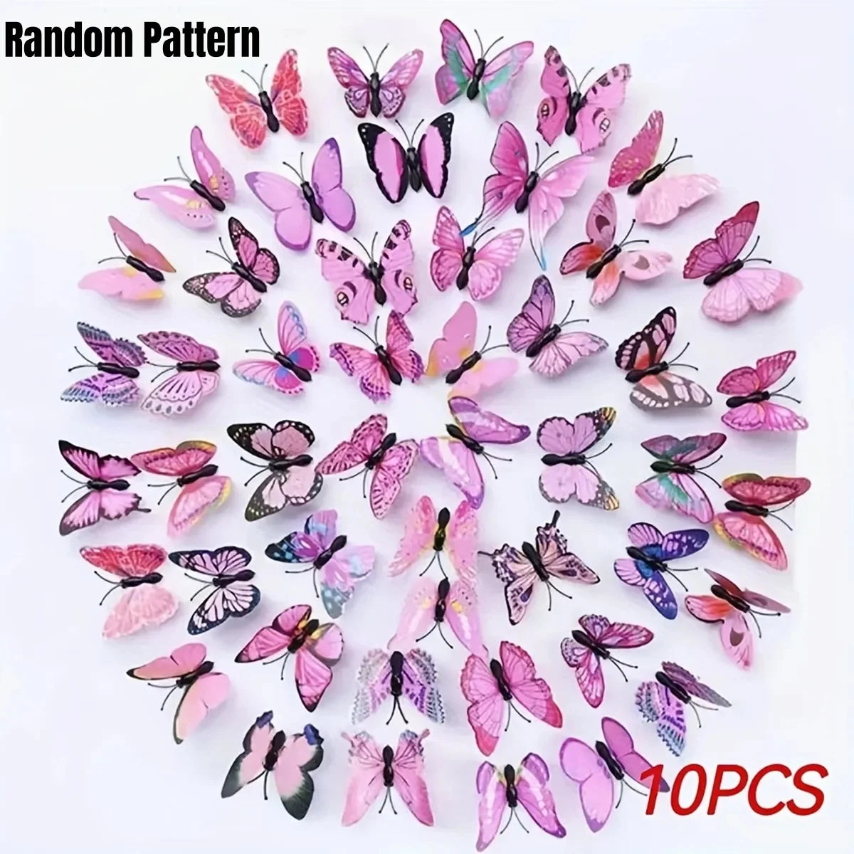 10Pc Butterfly Hair Clips 3D Simulation Cute Barrettes for Girls Women
