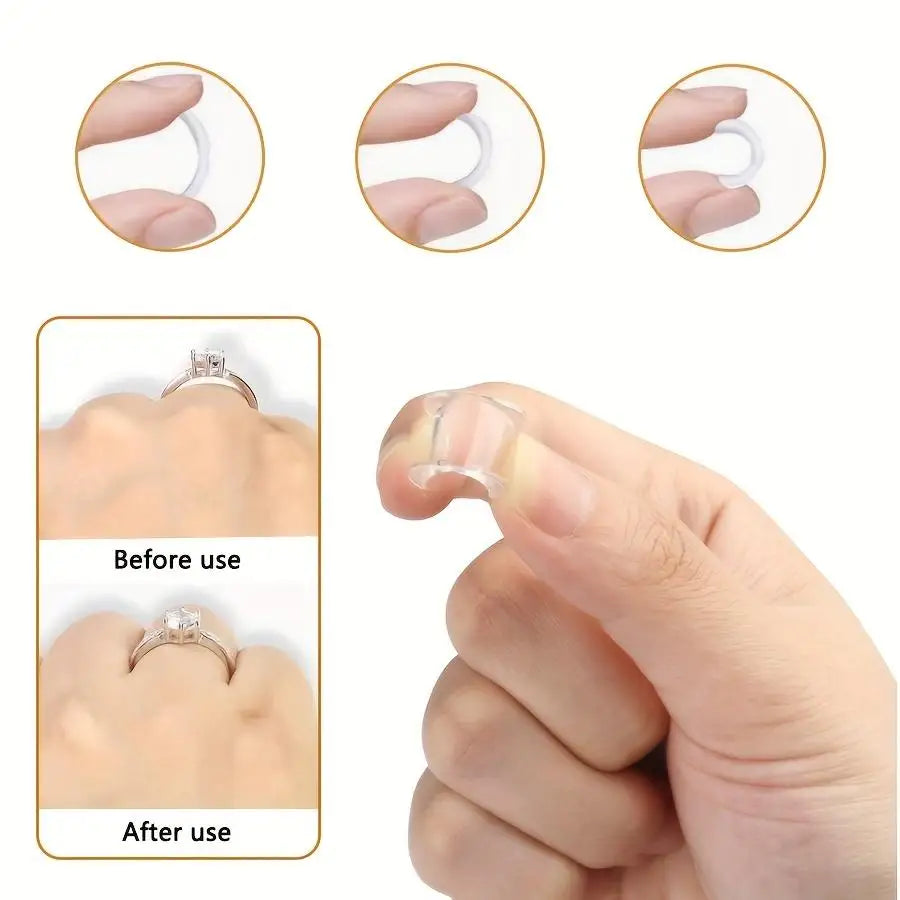 16pcs Invisible Ring Size Adjuster Silicone Ring Guard Sizer Retainer