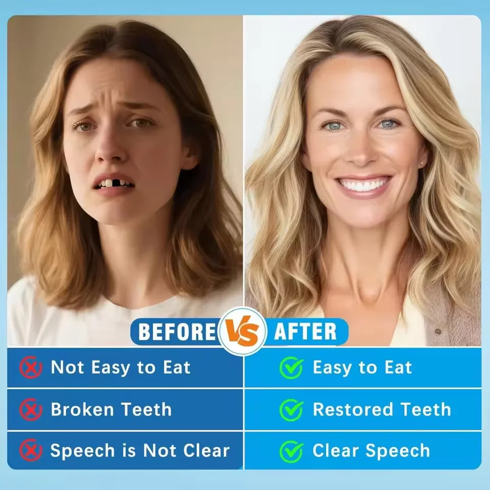 Silicone Fake Teeth Natural Cosmetic Dentures Smile Enhancer