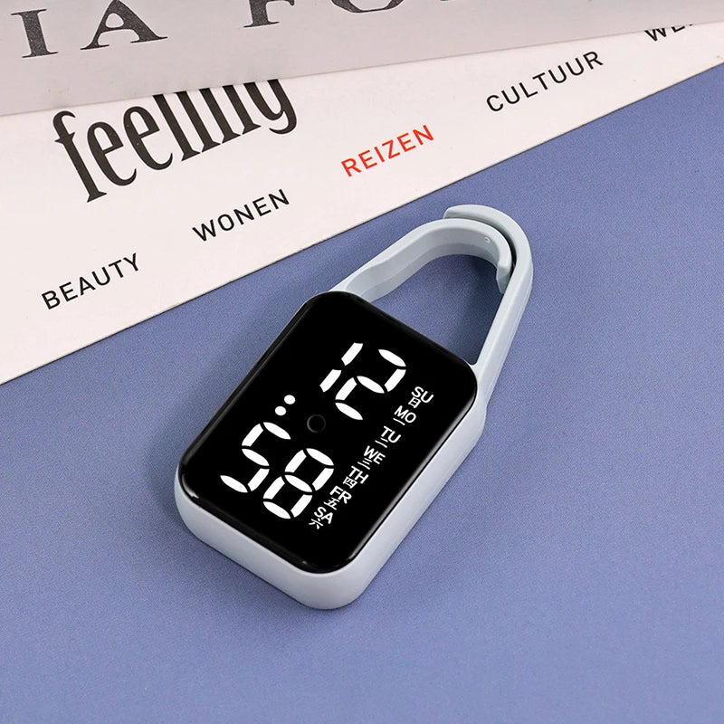 2pcs LED Digital Keychain Watch Portable Touch Screen Fob Pocket Clock - 17