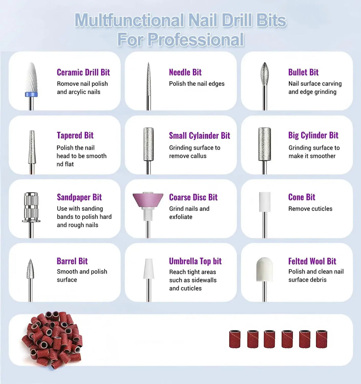 Electric Nail File 12 in 1 Cordless Manicure And Pedicure Kit