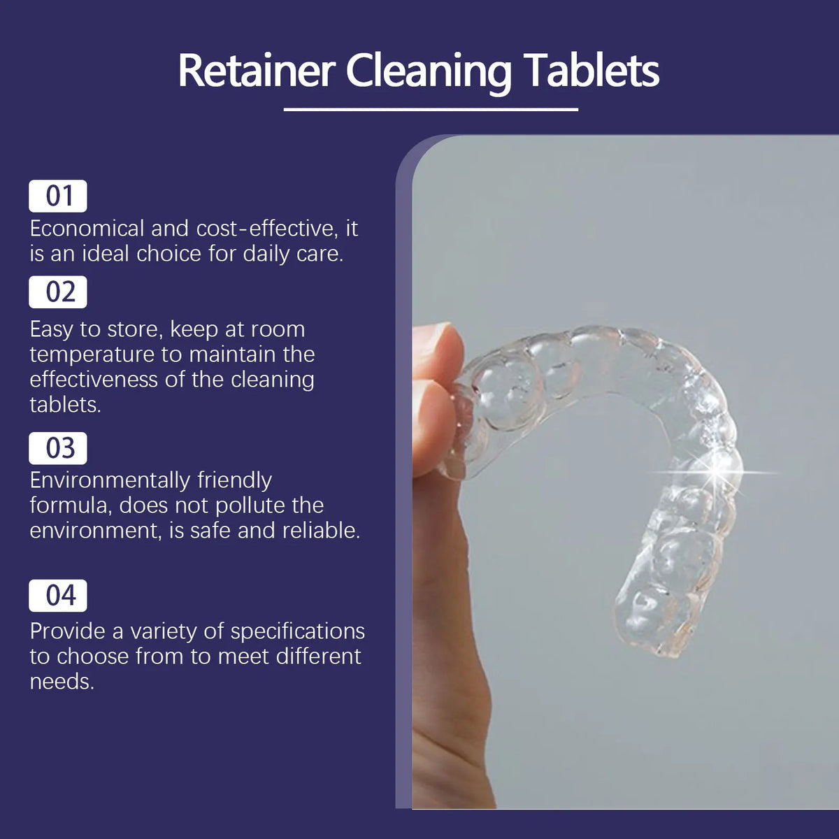 Oralhoe Denture Cleaning Effervescent Tablets Plaque Stain Remover